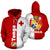 Tonga All Over Hoodie Shoulder Style Unisex Red - Polynesian Pride