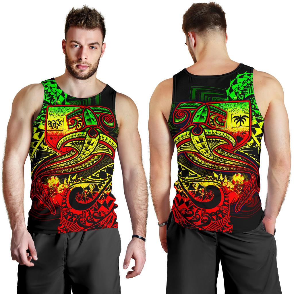 Fiji Men's Tank Top - Reggae Shark Polynesian Tattoo - Polynesian Pride