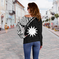 Nauru Women's Off Shoulder Sweater - Curve Style - Polynesian Pride