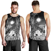 Marshall Islands Custom Personalised Men's Tank Top - Humpback Whale with Tropical Flowers (White) - Polynesian Pride