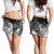Kosrae Women's Shorts - Humpback Whale with Tropical Flowers (White) - Polynesian Pride