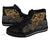 Tahiti Polynesian High Top Shoes - Gold Turtle Hibiscus Flowing - Polynesian Pride
