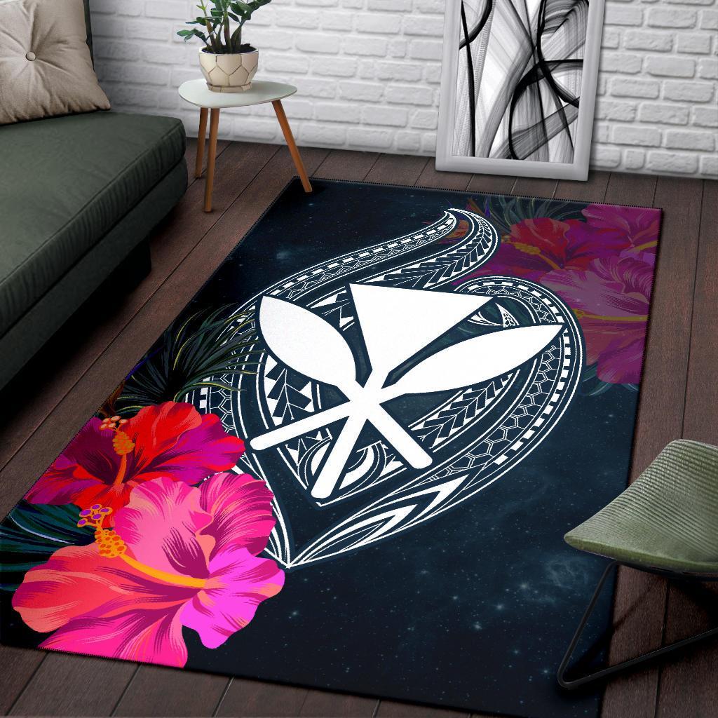 Hawaii Polynesian Honu Sea Hibiscus Rug - Polynesian Pride