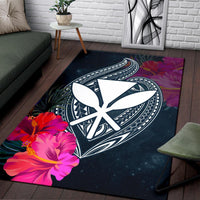 Hawaii Polynesian Honu Sea Hibiscus Rug - Polynesian Pride
