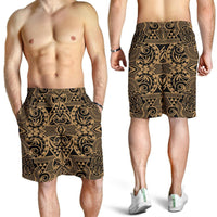 Polynesian Kakau Turtle Gold Men's Short - Polynesian Pride