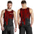 American Samoa Personalised Men's Tank Top - Seal With Polynesian Pattern Heartbeat Style (Red) - Polynesian Pride