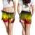 CNMI Women's Shorts - Humpback Whale with Tropical Flowers (Yellow) - Polynesian Pride