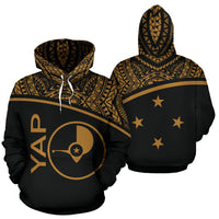 Yap All Over Hoodie Micronesia Curve Gold Style Unisex Gold - Polynesian Pride