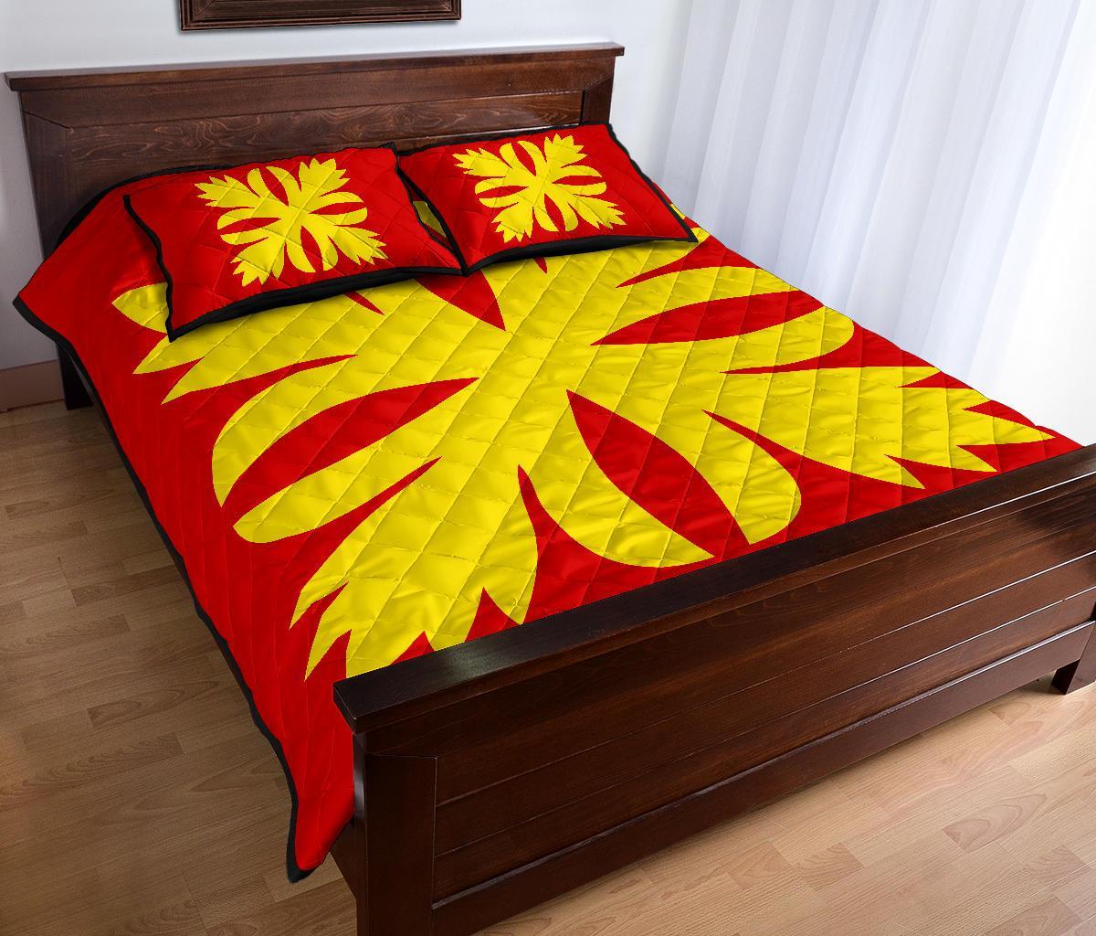 Hawaiian Royal Pattern Quilt Bed Set - Royal - C3 Style - Polynesian Pride