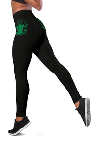 Cook Islands State Tattoo Swirly Green Polynesian Women's Leggings - Polynesian Pride