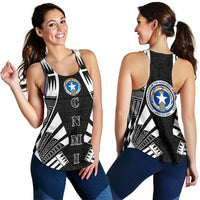 Northern Mariana Islands Women Racerback Tank - Polynesian Tattoo Black - Polynesian Pride