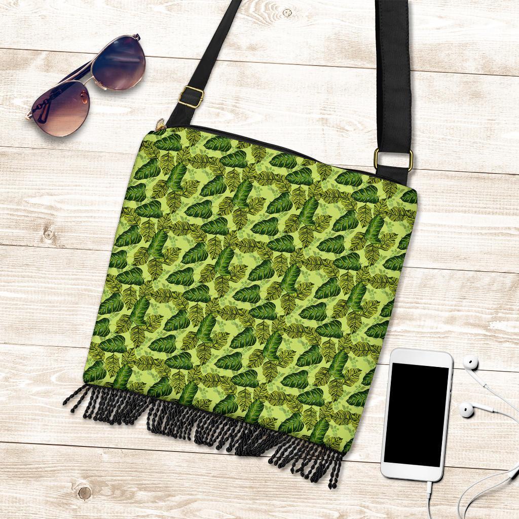 Hawaii Tropical Green Crossbody Boho Handbag - Polynesian Pride