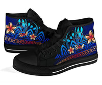 Yap High Top Shoes Blue - Vintage Tribal Mountain - Polynesian Pride