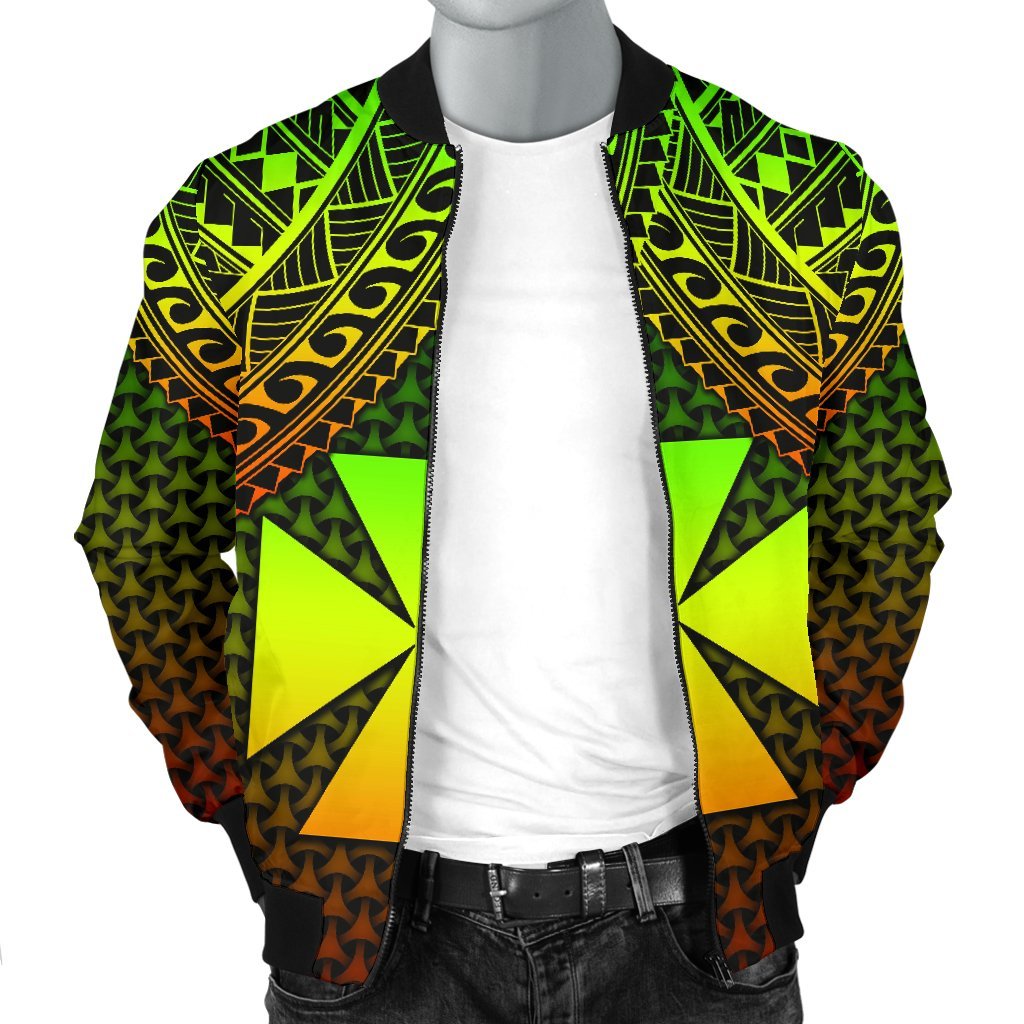 Polynesian Wallis and Futuna Personalised Men's Bomber Jacket - Reggae Vintage Polynesian Patterns - Polynesian Pride