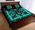 Hawaii Quilt Bed Set Royal - Black And Turquoise - Polynesian Pride