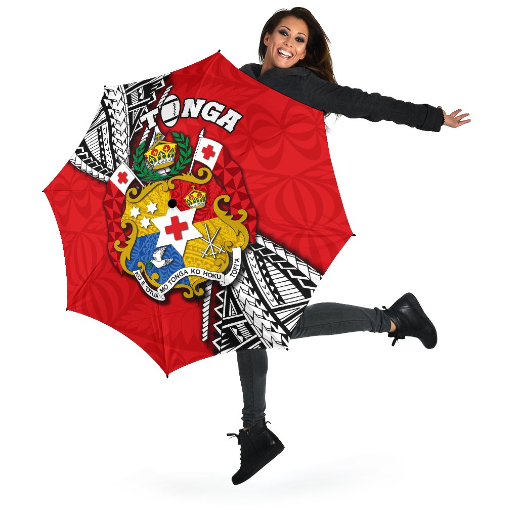 Tonga Rugby All Over Print Umbrellas Polynesian Style Pinwheel - Polynesian Pride