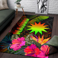 Nauru Polynesian Area Rug - Hibiscus and Banana Leaves - Polynesian Pride