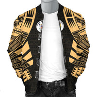Niue Men Bomber Jackets - Polynesian Tattoo Gold - Polynesian Pride