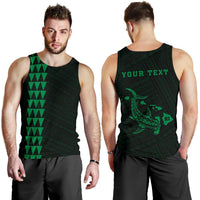 Hawaii Kakau Polynesian Hammerhead Shark Personalized Men's Tank Top - Green Green - Polynesian Pride