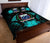 Samoa Polynesian Quilt Bed Set Hibiscus Turquoise - Polynesian Pride