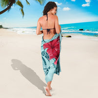 Hawaii Polynesian Turtle Hibiscus Blue Sarong - Bless Style - Polynesian Pride