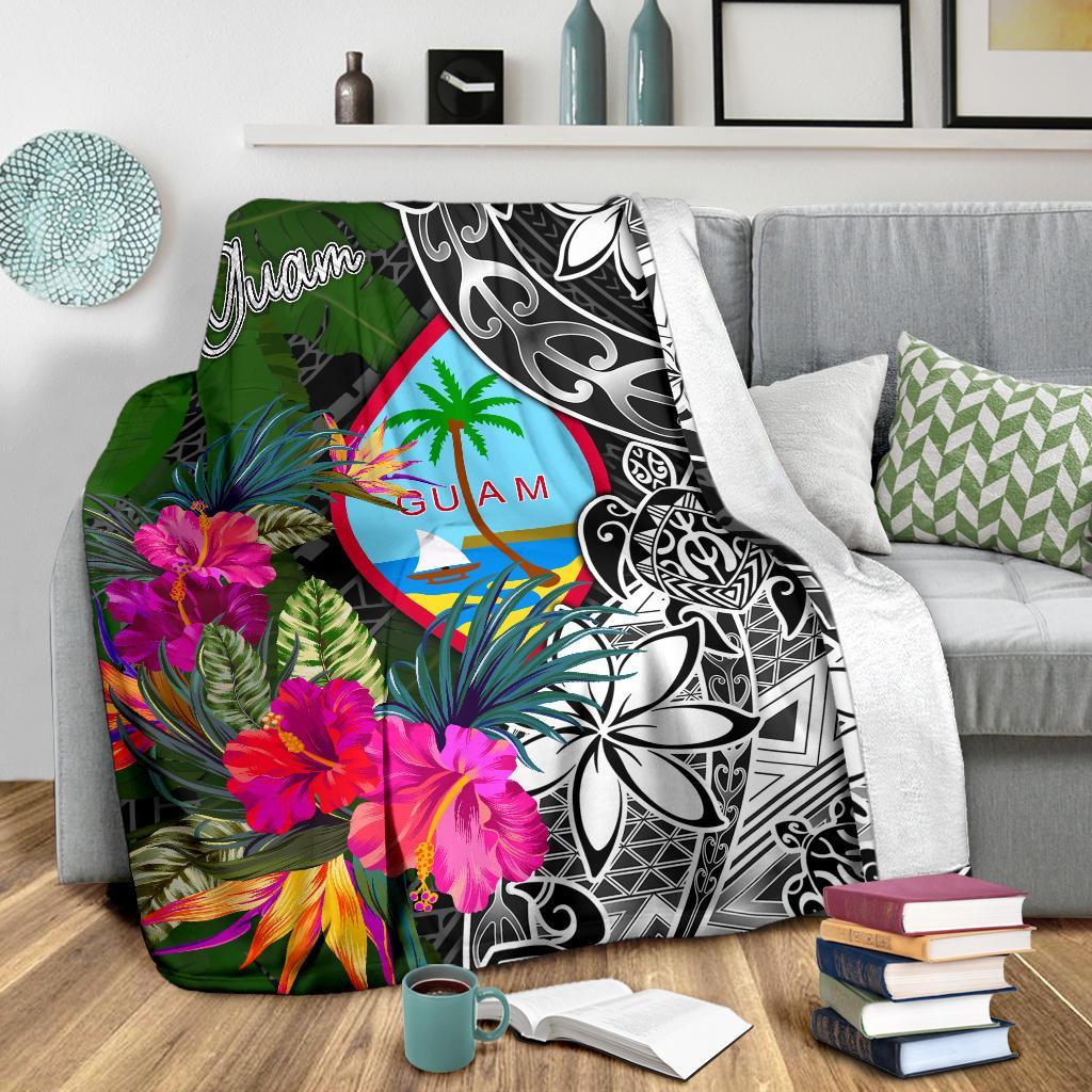 Guam Premium Blanket - Turtle Plumeria Banana Leaf - Polynesian Pride
