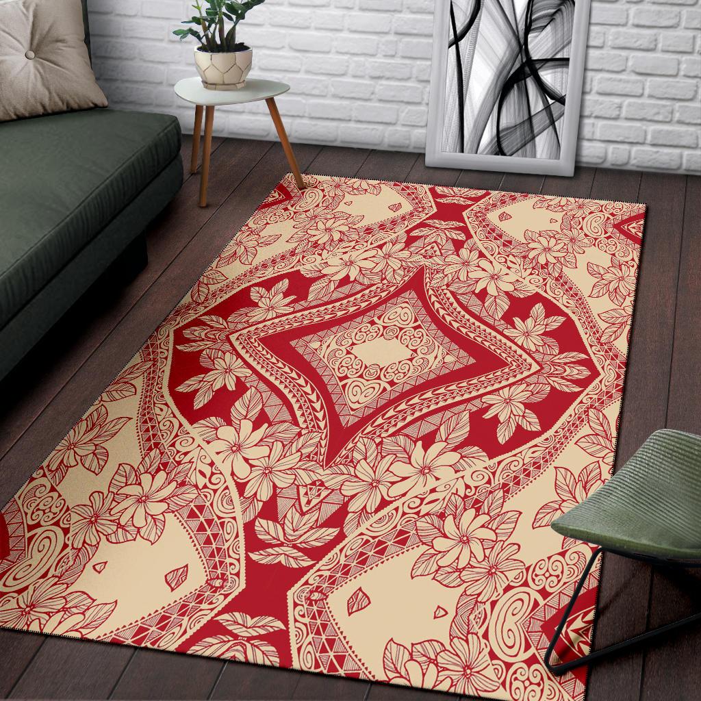 Polynesian Red And Nude Area Rug - Polynesian Pride