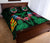 Hawaii Map Kanaka Two Men Holding Flag Quilt Bed Set - AH - Green - Polynesian Pride