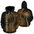 Papua New Guinea Polynesian Custom Zip up Hoodie Coconut Gold Unisex Gold - Polynesian Pride