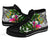 Tuvalu High Top Shoes White - Turtle Plumeria Banana Leaf - Polynesian Pride