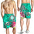 Hawaii Polynesian Men's Shorts - Hawaii Seal With Turtle Plumeria (Turquoise) - Polynesian Pride