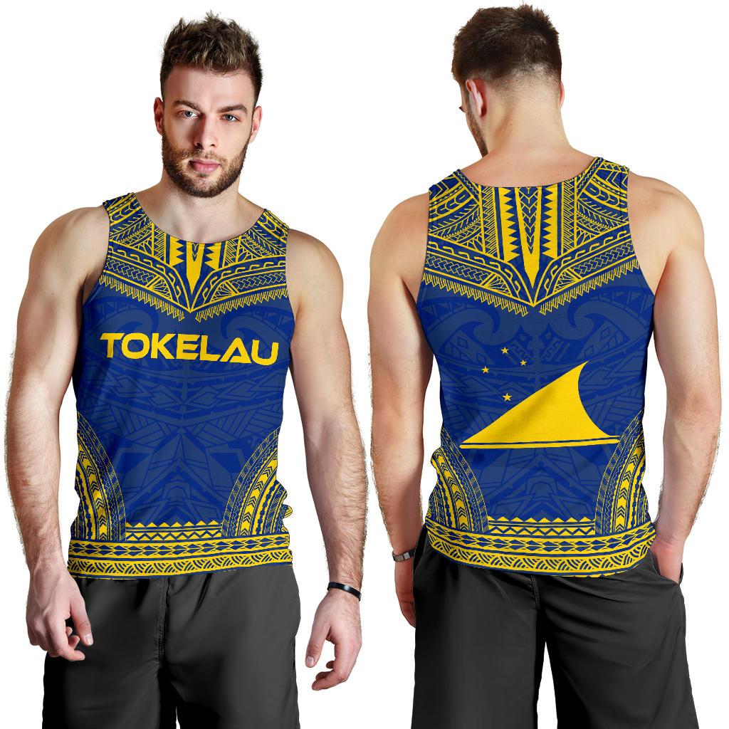 Tokelau Men's Tank Top - Polynesian Chief Flag Version - Polynesian Pride