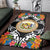 Hawaii Area Rug - Coat Of Arms With Tropical Flowers - Polynesian Pride