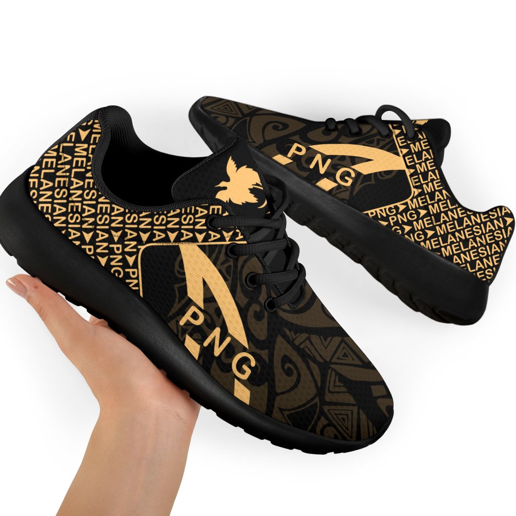 Papua New Guinea Sporty Sneakers - Transit Gold Style - Polynesian Pride