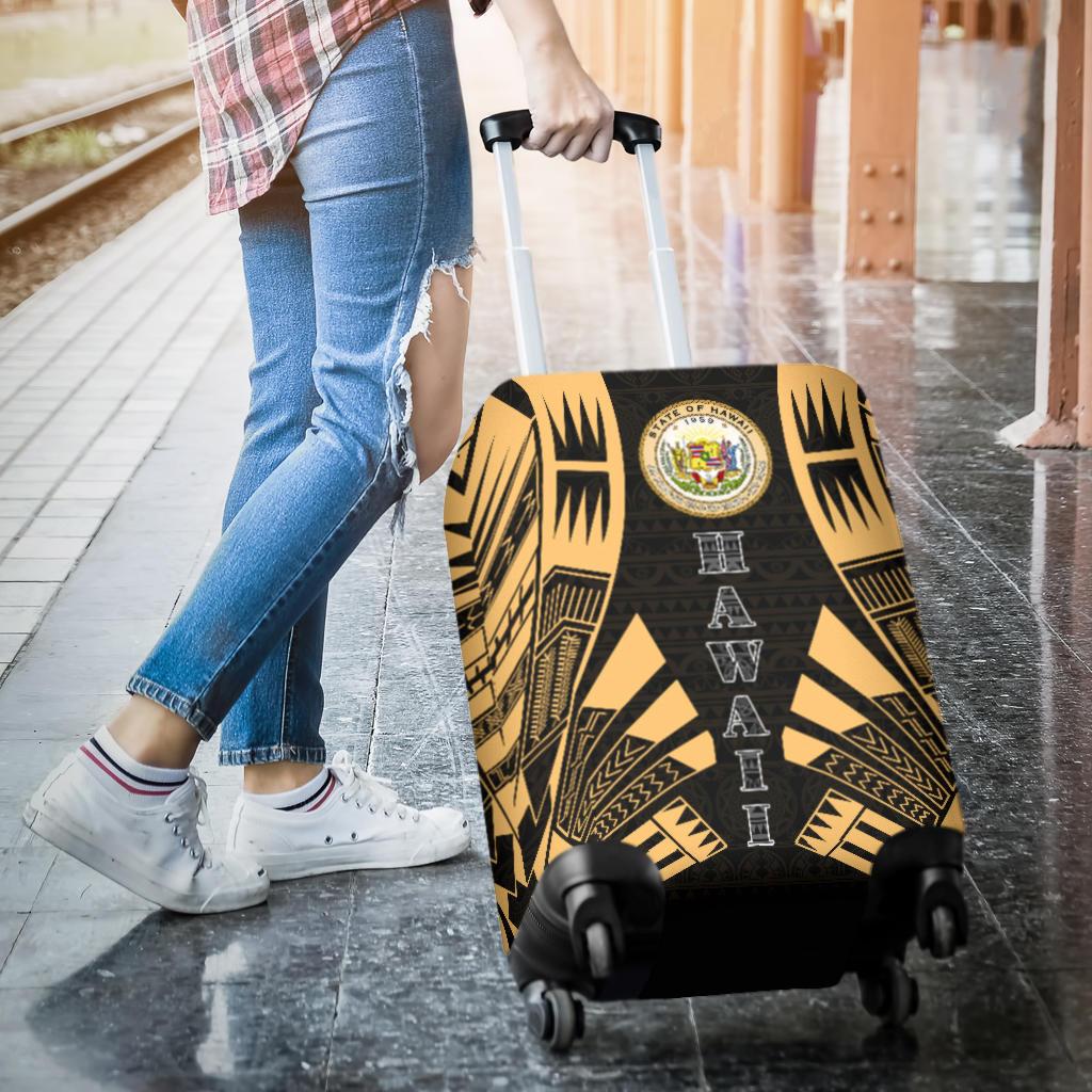 Hawaii Luggage Cover - Polynesian Tattoo Gold - Polynesian Pride