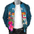 Fiji Men's Bomber Jacket Coat Of Arms Polynesian With Hibiscus And Waves - Polynesian Pride