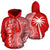 Tonga Polynesian Custom Zip up Hoodie Coconut Red White Unisex Red - Polynesian Pride