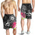 Hawaii Polynesian Men's Shorts - Hawaii Seal With Turtle Plumeria (Black) - Polynesian Pride