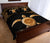 Tahiti Polynesian Quilt Bed Set - Tahiti Flag Turtle Gold Curve Style - Polynesian Pride