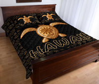 Hawaii Turtle Golden Quilt Bed Set - Polynesian Pride