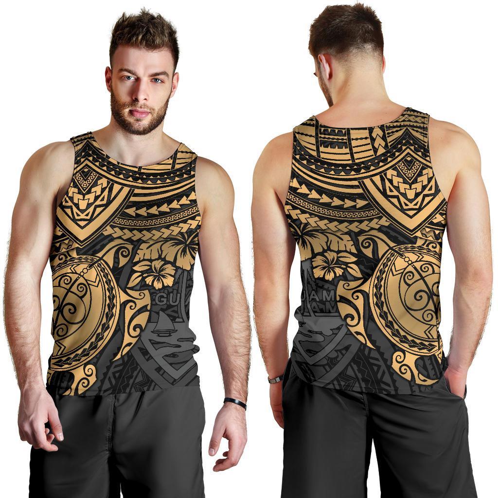 Guam Polynesian Men's Tank - Golden Turtle - Polynesian Pride
