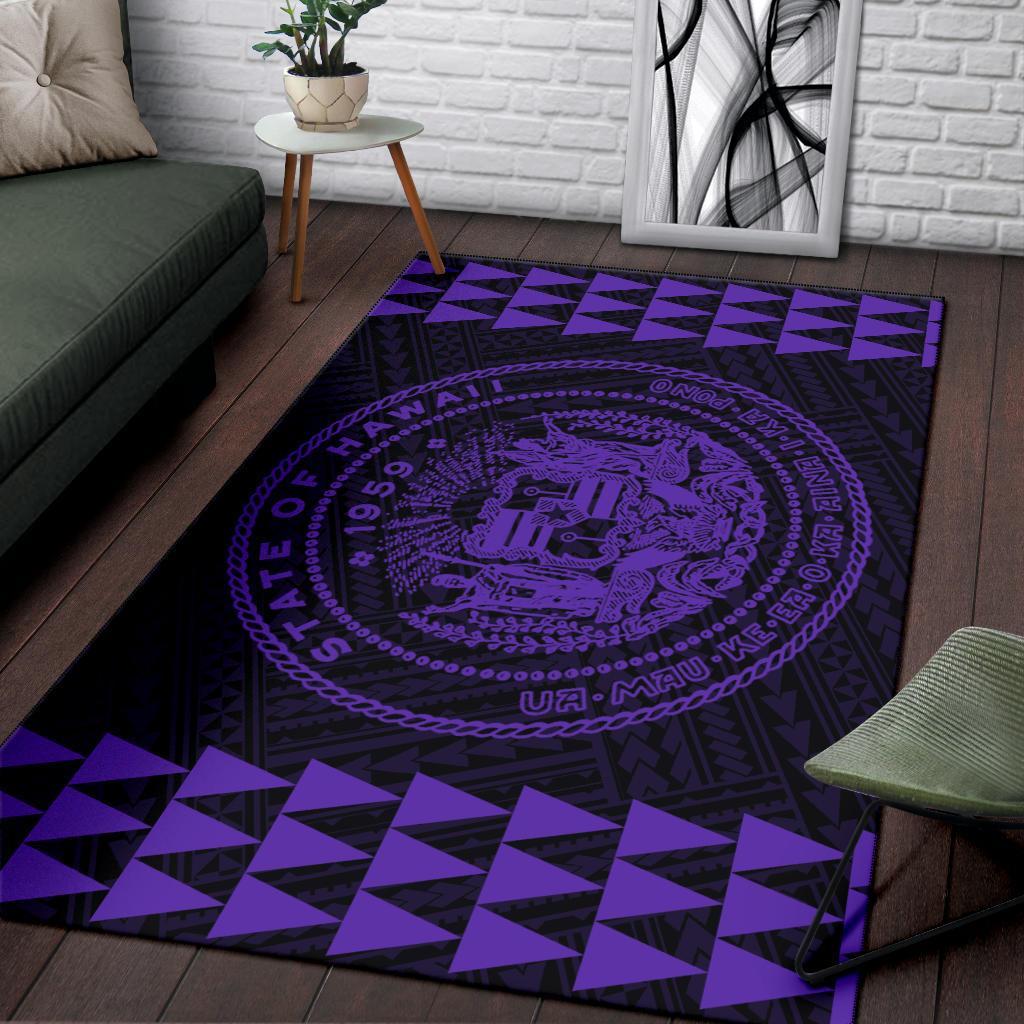 Kakau Seal Of Hawaii Polynesian - Purple Rug - Polynesian Pride