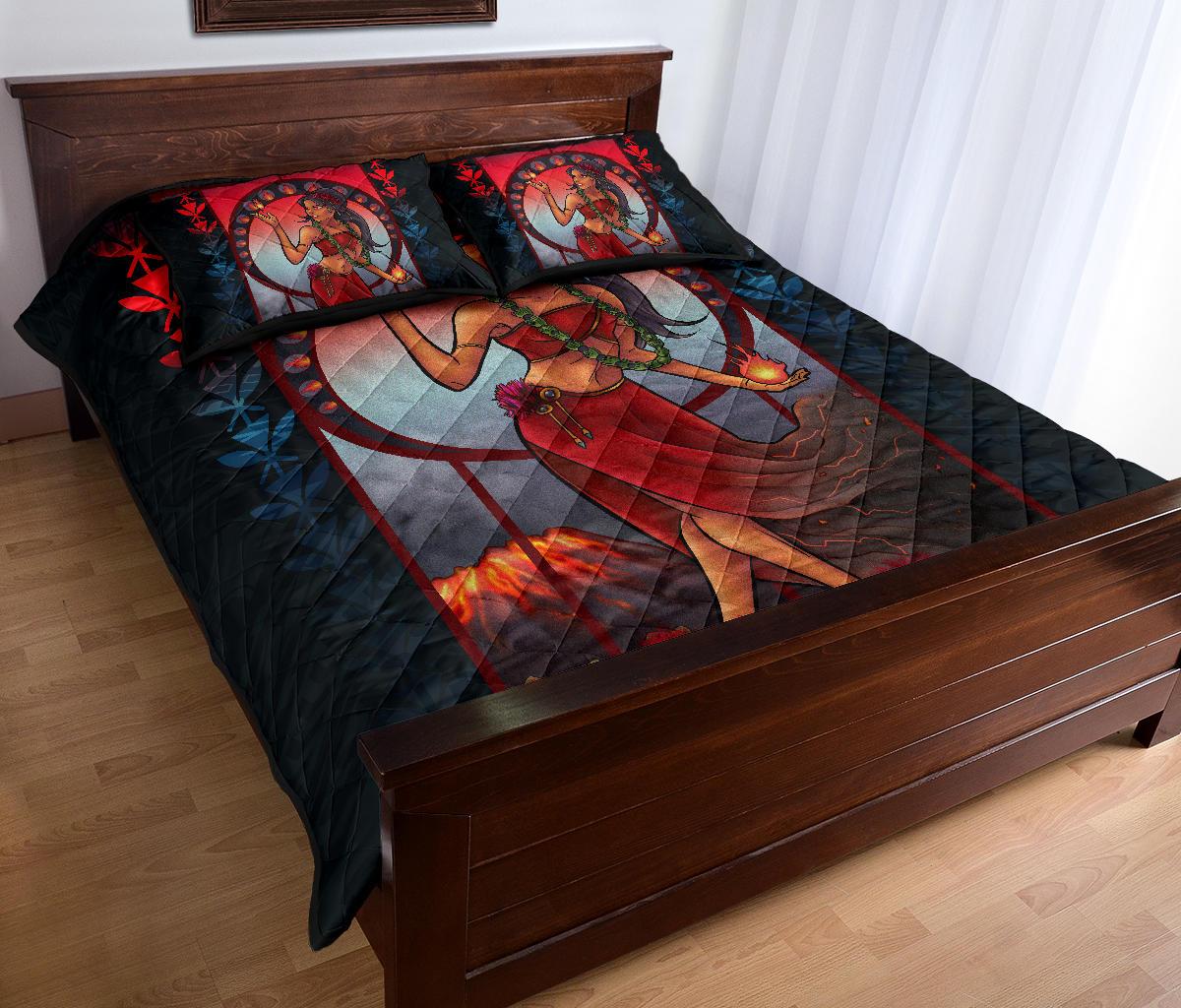 Hawaii Polynesian Quilt Bed Set - Hawaiian Madame Pele - Polynesian Pride