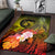 Polynesian Hawaii Area Rug - Humpback Whale with Tropical Flowers (Yellow) - Polynesian Pride