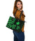 Nauru Large Leather Tote - Green Tentacle Turtle - Polynesian Pride