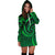 New Zealand Maori Mangopare Women Hoodie Dress Polynesian - Green - Polynesian Pride