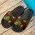 Federated States Of Micronesia Slide Sandals - Turtle Hibiscus Pattern Reggae - Polynesian Pride