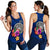 American Samoa Polynesian Women's Racerback Tank - Floral With Seal Blue Blue - Polynesian Pride