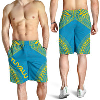 Tuvalu Men's Shorts - Polynesian Chief Flag Version - Polynesian Pride