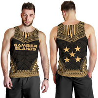 Gambier Islands Men's Tank Top - Polynesian Chief Gold Version - Polynesian Pride